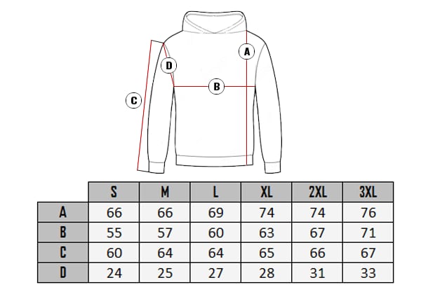  Tabela rozmiarow Rusty neal Beteli Hoodie size table 