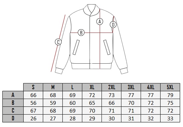  Tabela rozmiarów kurtki skorzanej HiPerformence
