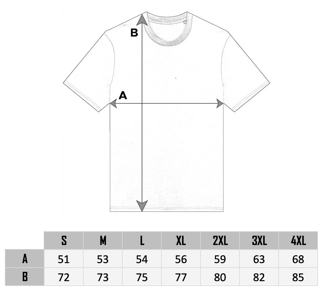 Fact of life t-shirt size chart
