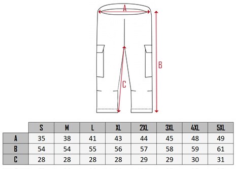  bermuda shorts size chart