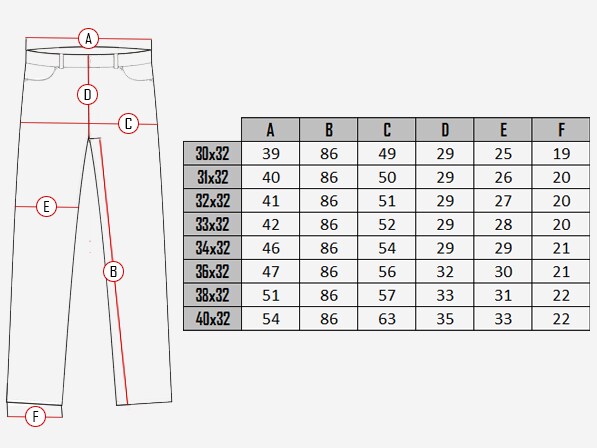 Legacy D12 Skinnbyxor - Svart Size table