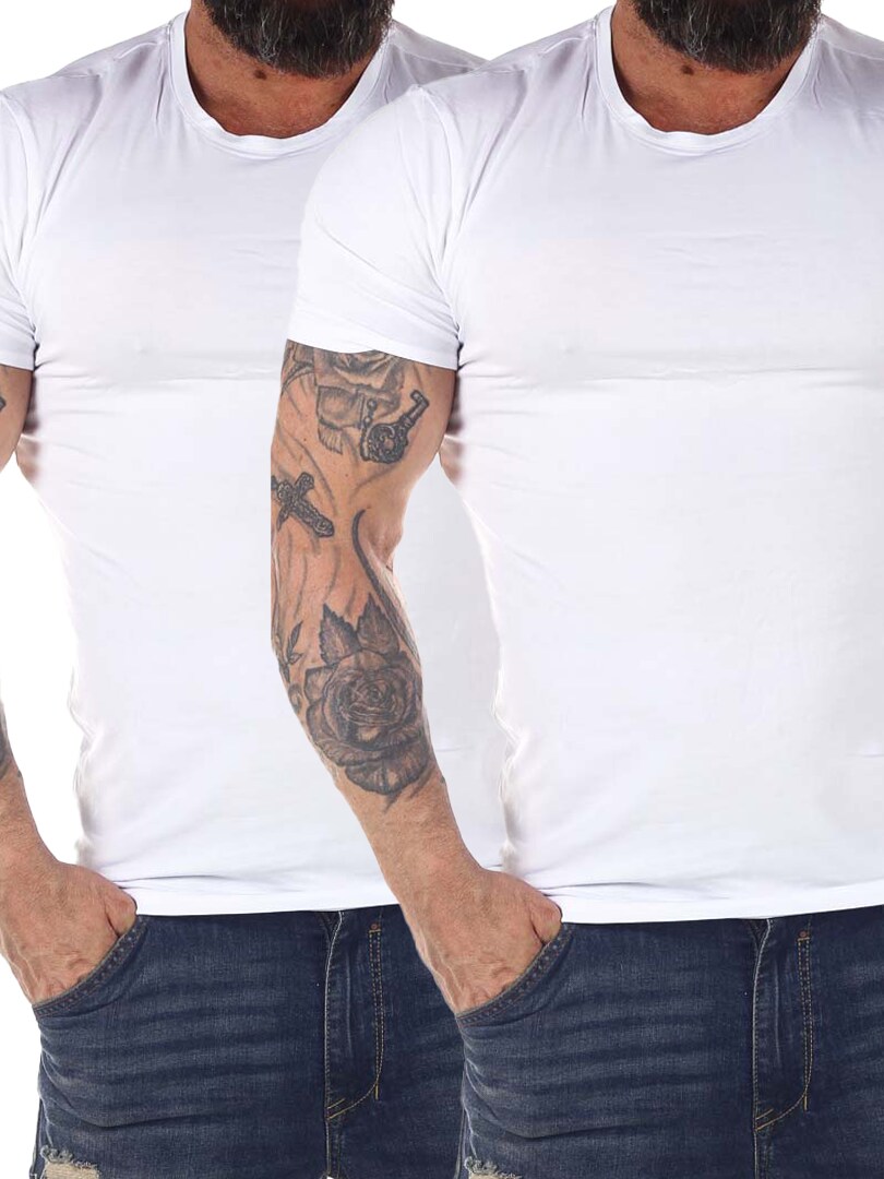 2-pack Dovre Bamboo T-shirt - Biały