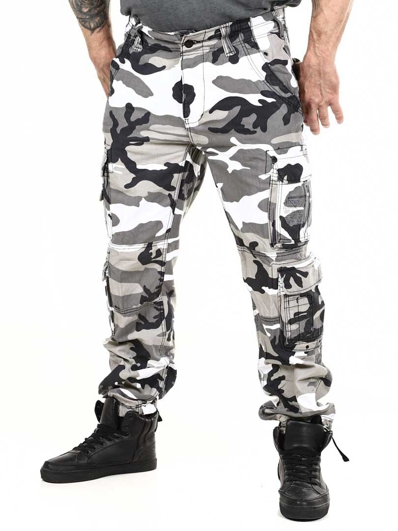 Spodnie Bojówki Brandit Pure Slim Fit - Białe/Moro 