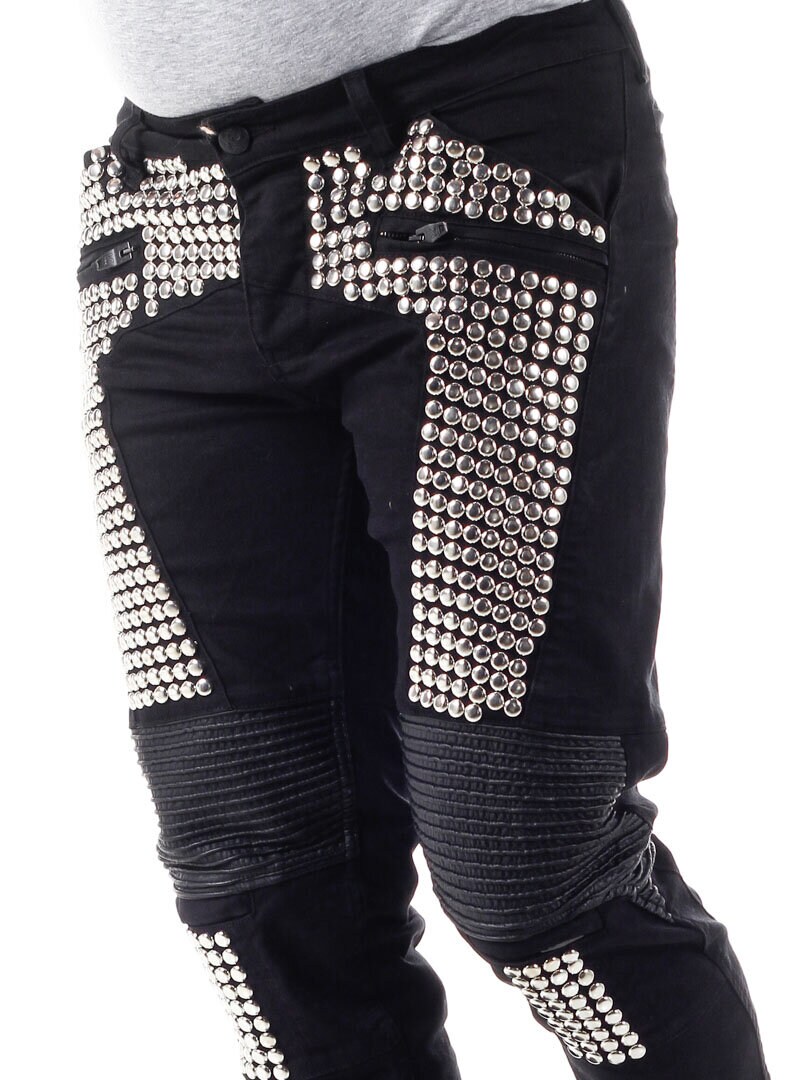 Jeansy Black Stud Kingz - Czarne