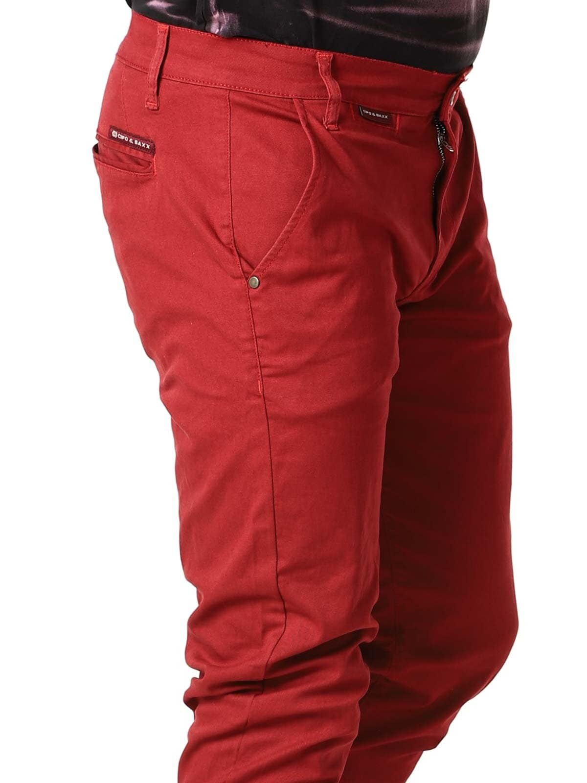 Spodnie Chinosy Huxley Cipo & Baxx - Czerwone