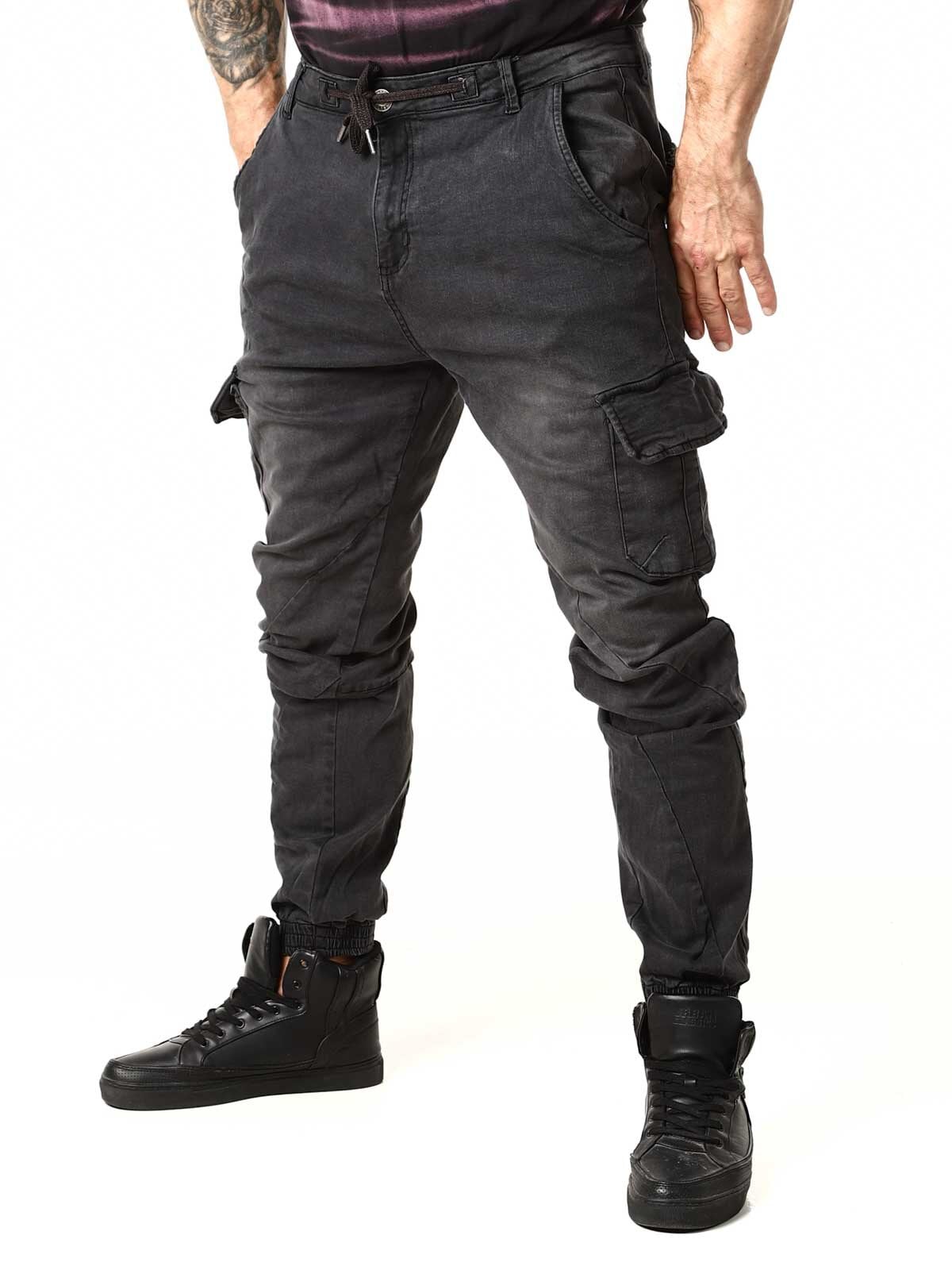 Jeansy Joggery Urban Classics Cargo - Czarne