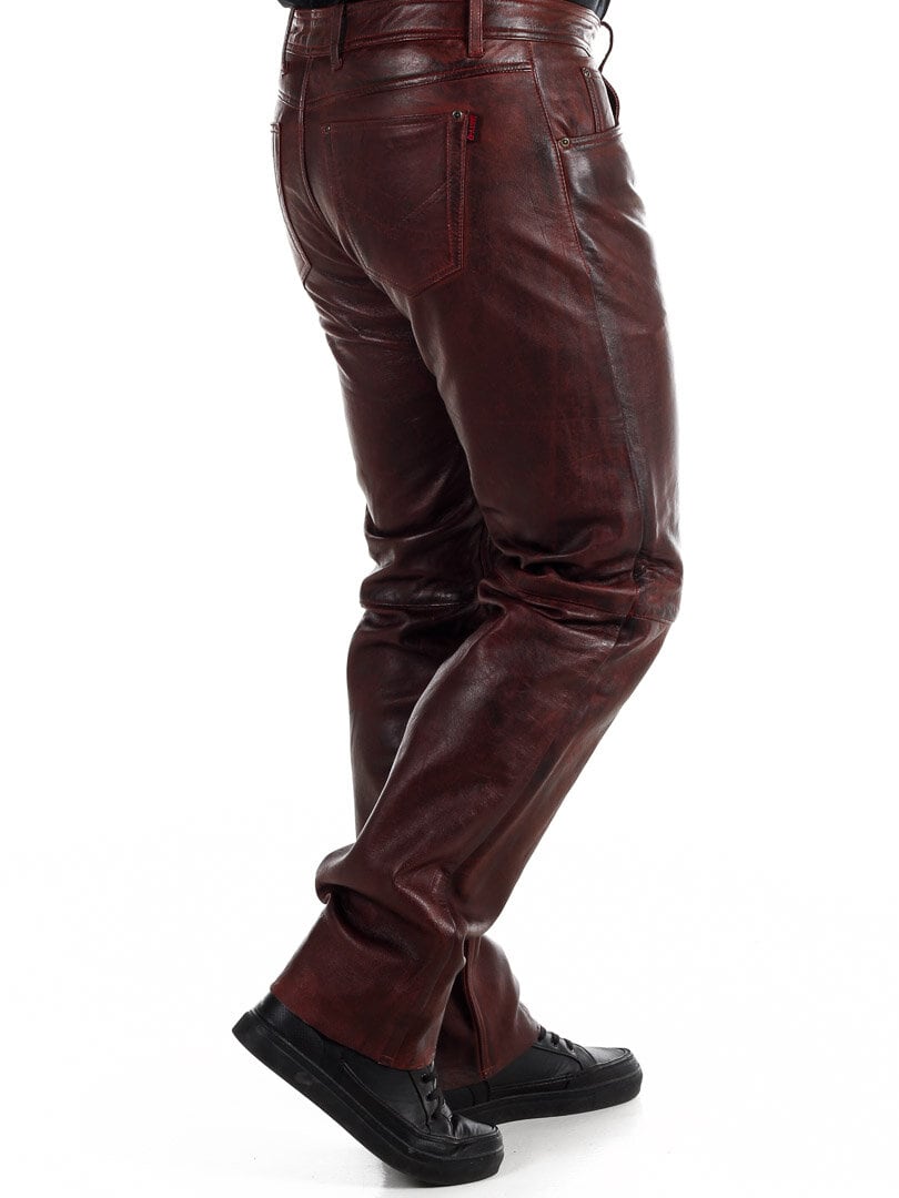 Spodnie Skórzane Lagacy D12 - Czerwone