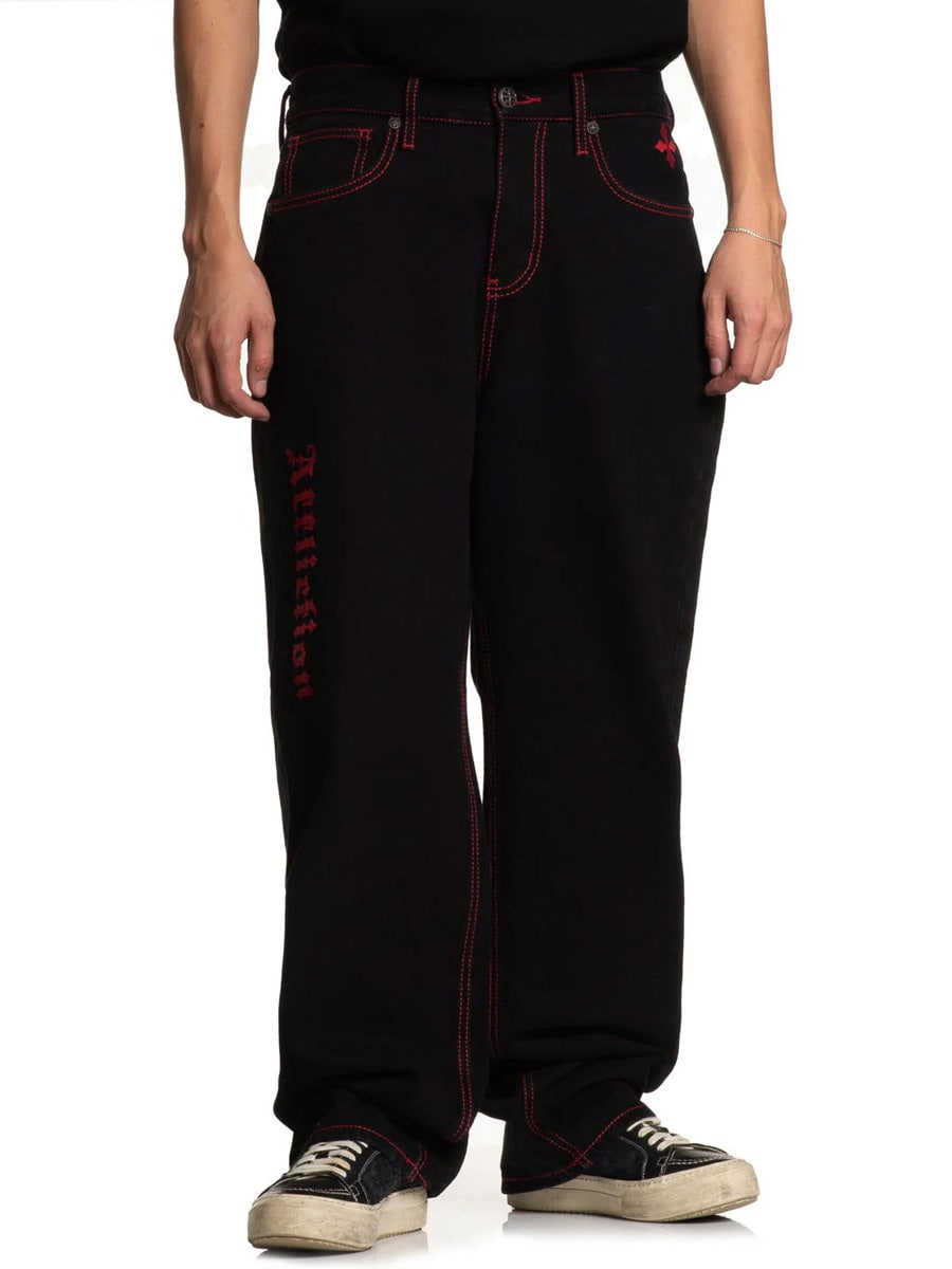 Affliction Wide Leg Wings Jeans - Black Red.jpg