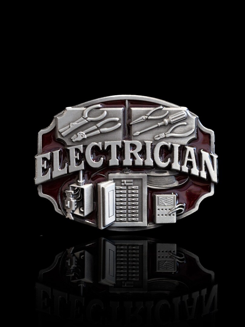 Klamra Electrician - Srebrna/Czerwona