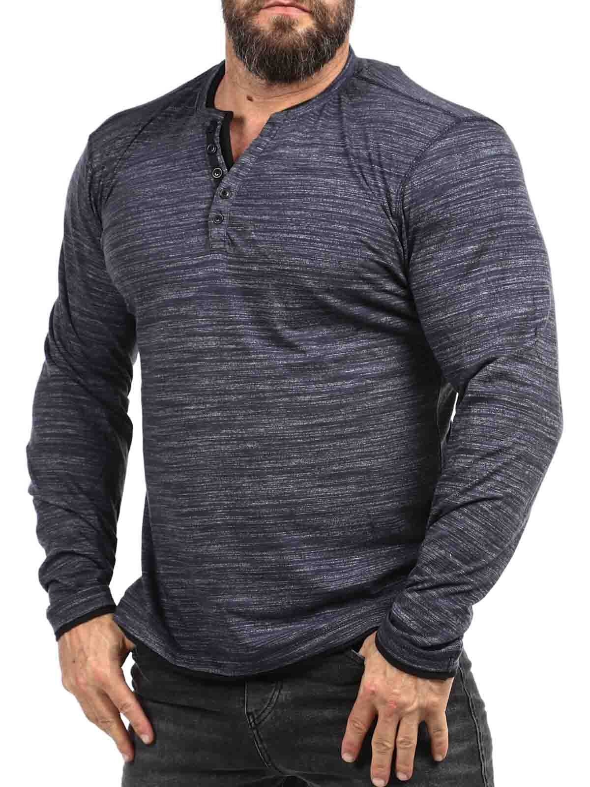 Bluza Grandad Blend - Ciemnoniebieska