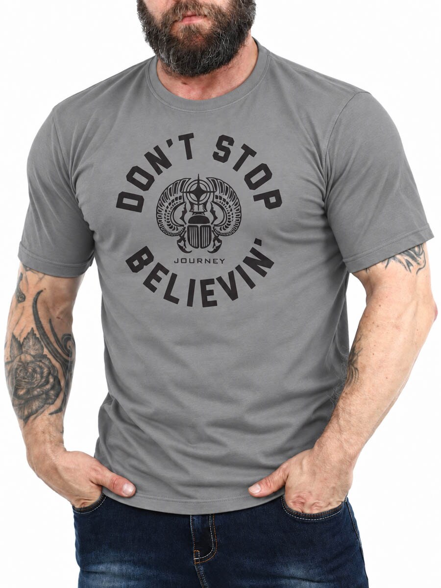 Don't Stop Believin' Circle T-shirt -grey lars3.jpg
