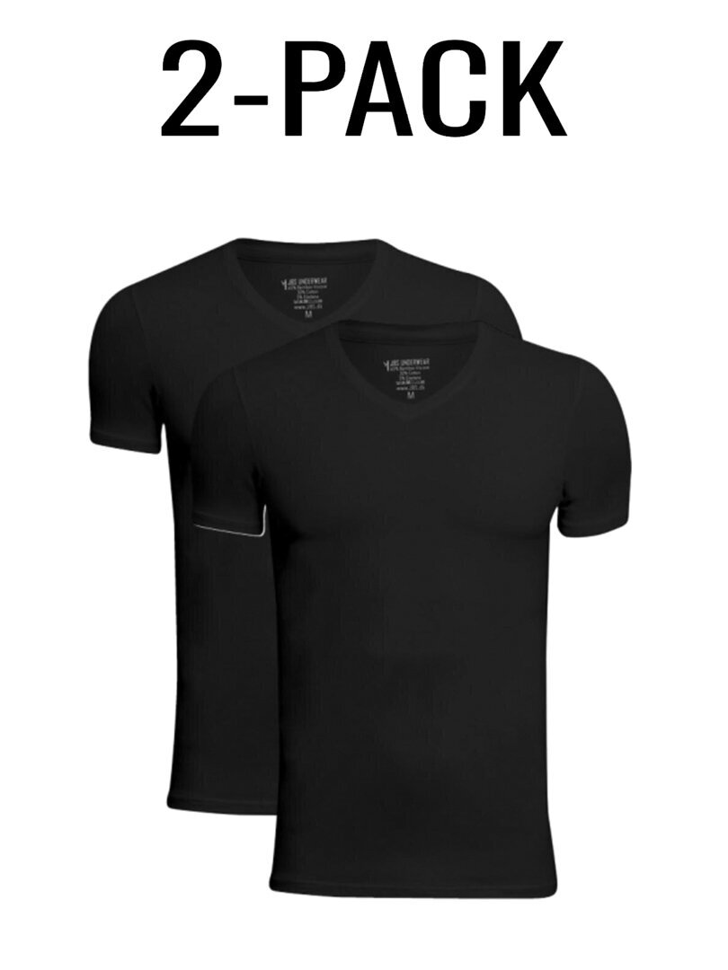 T-shirt JBS Bamboo V-neck 2-pack - Czarny