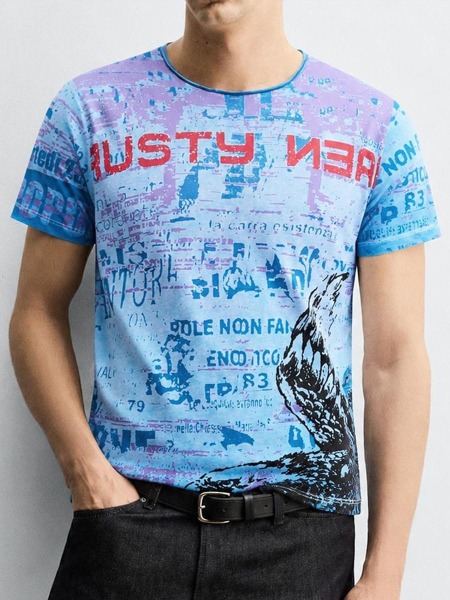 Eagle Script T-shirt petrol.jpg
