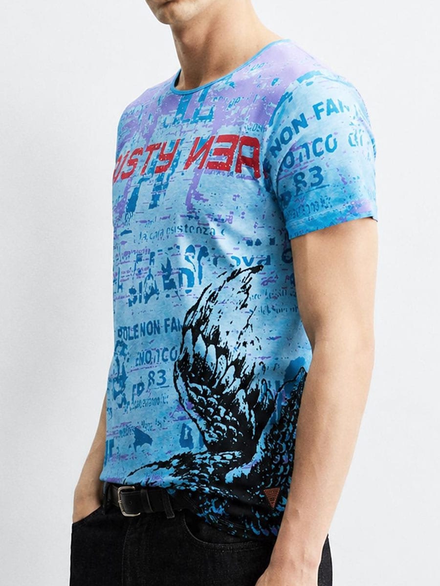 Eagle Script T-shirt petrol 1.jpg
