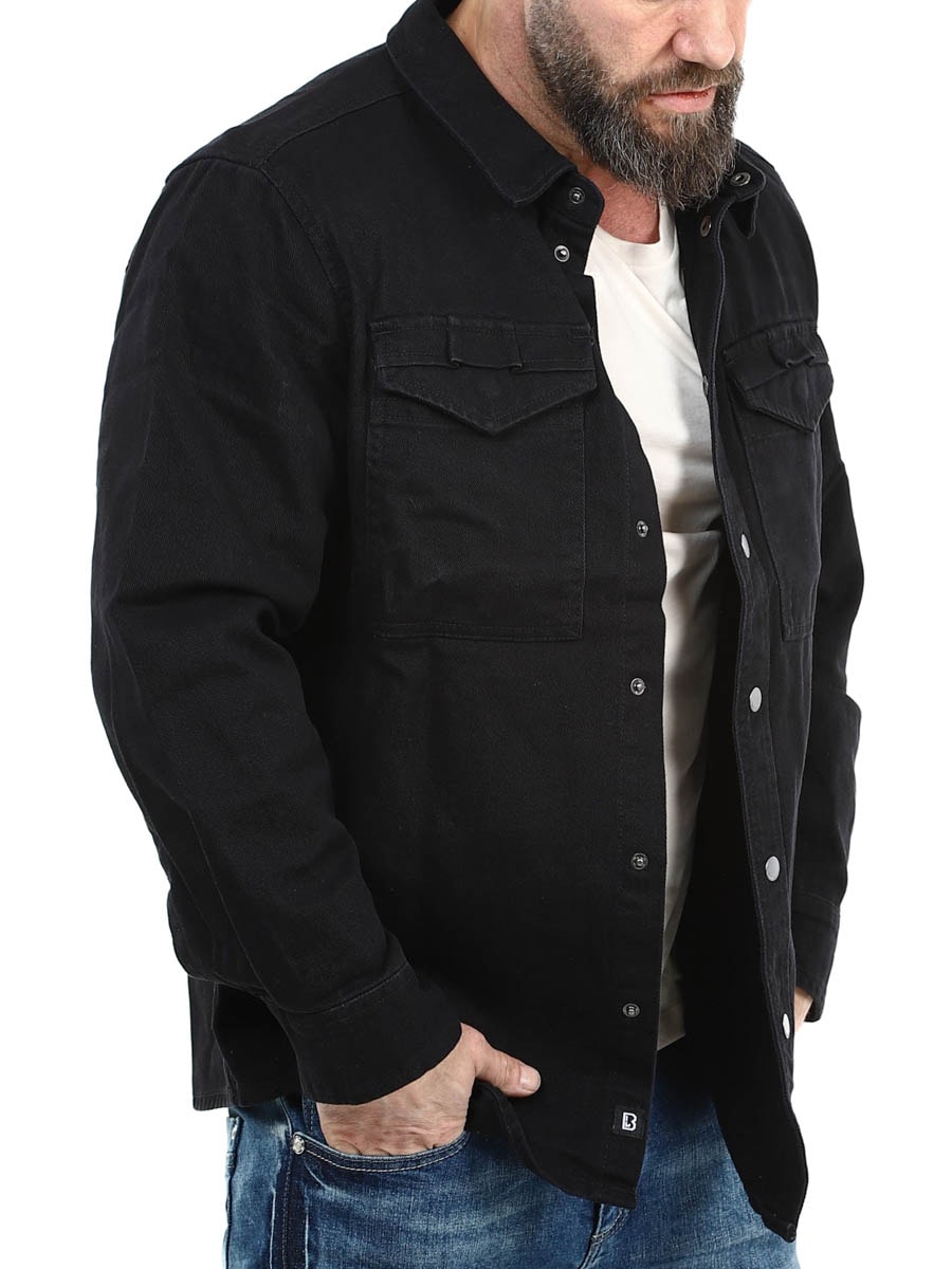 Heavy Twill Brandit Shirt Black_1.jpg