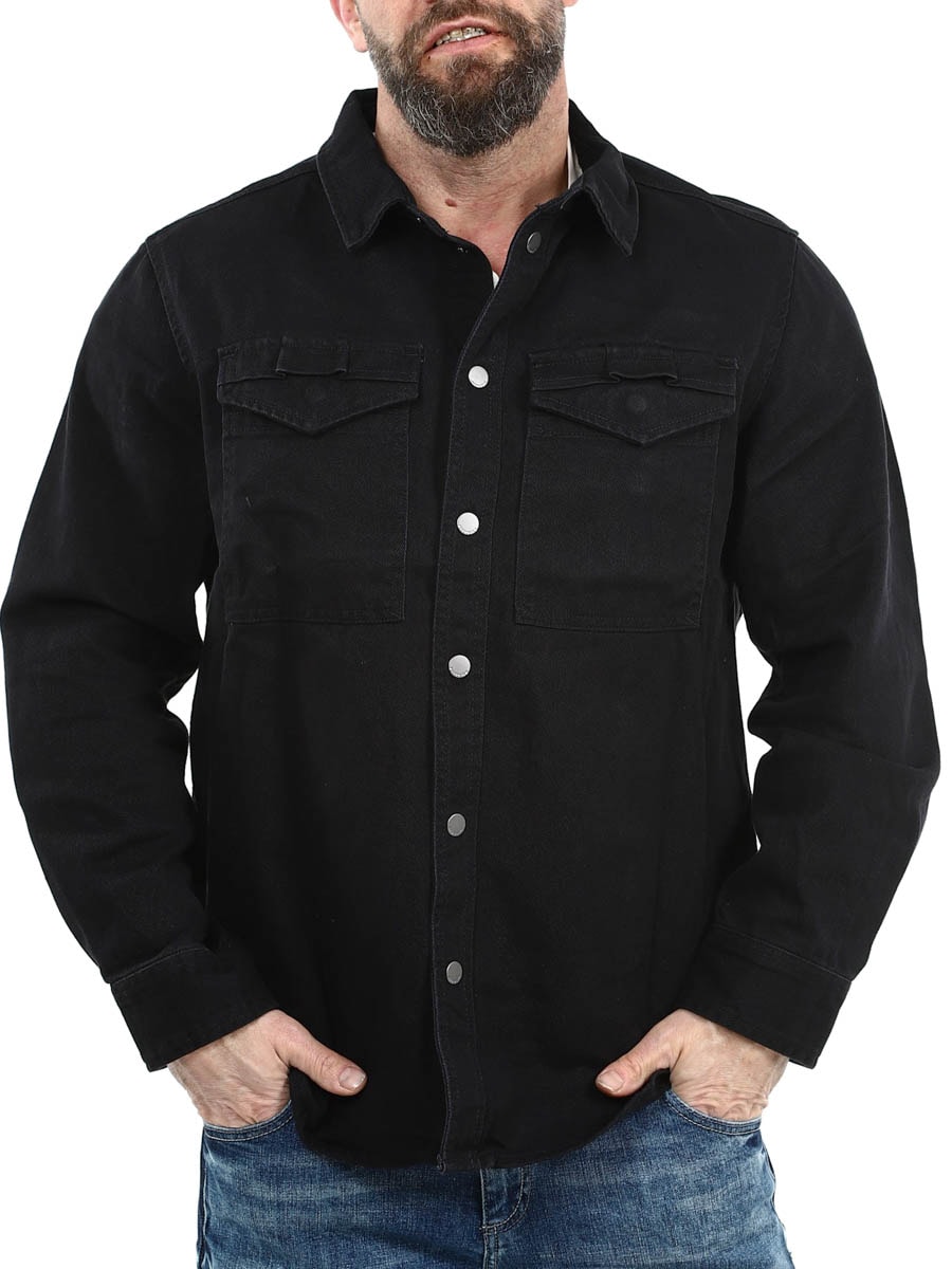 Heavy Twill Brandit Shirt Black_3.jpg