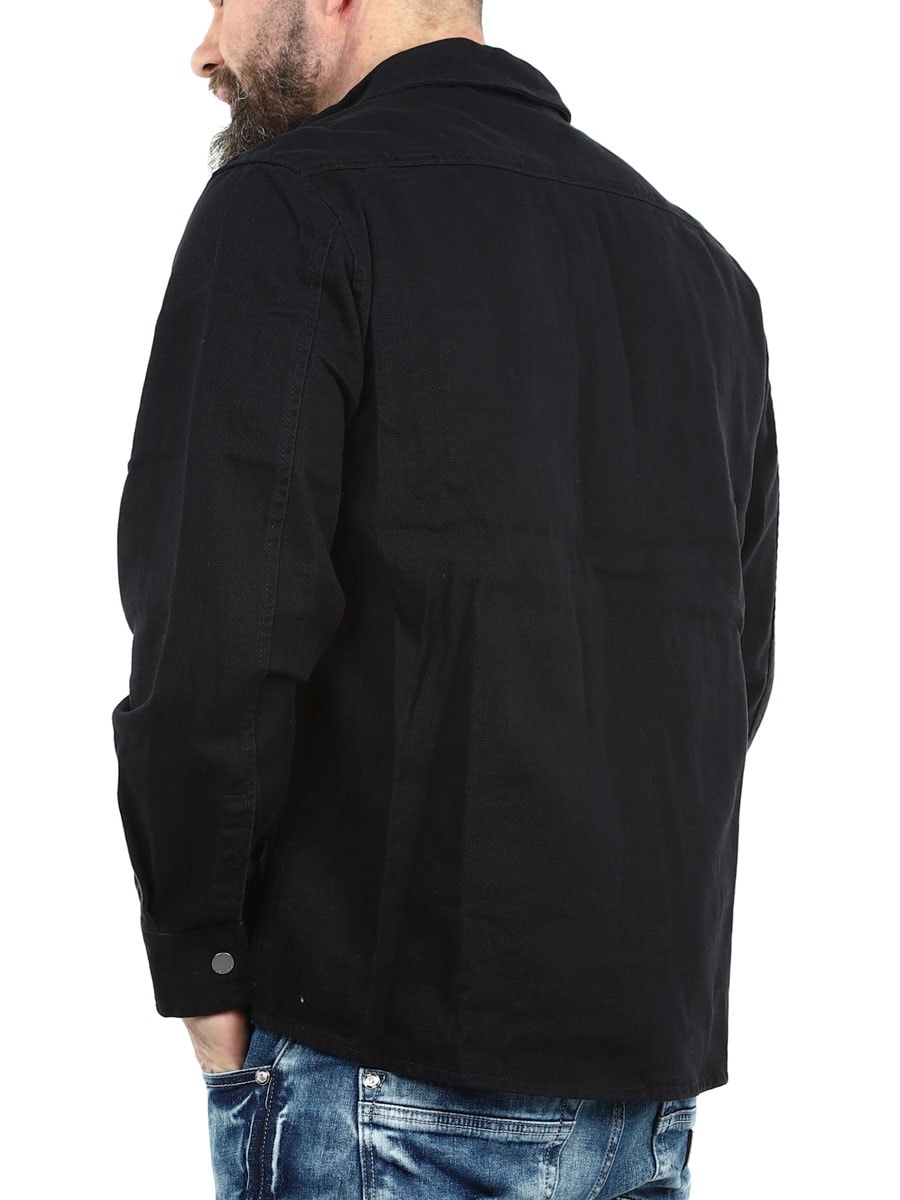 Heavy Twill Brandit Shirt Black_4.jpg