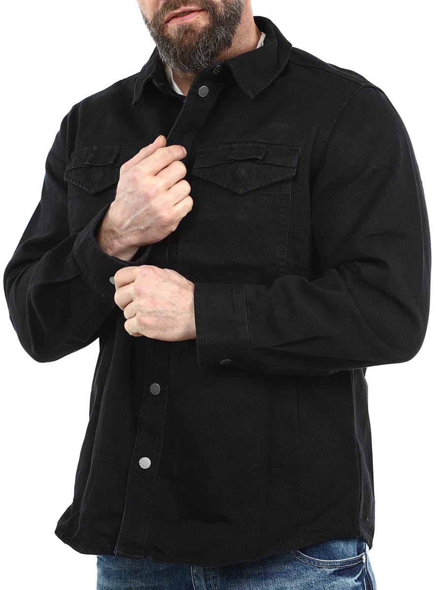 Heavy Twill Brandit Shirt Black_5.jpg