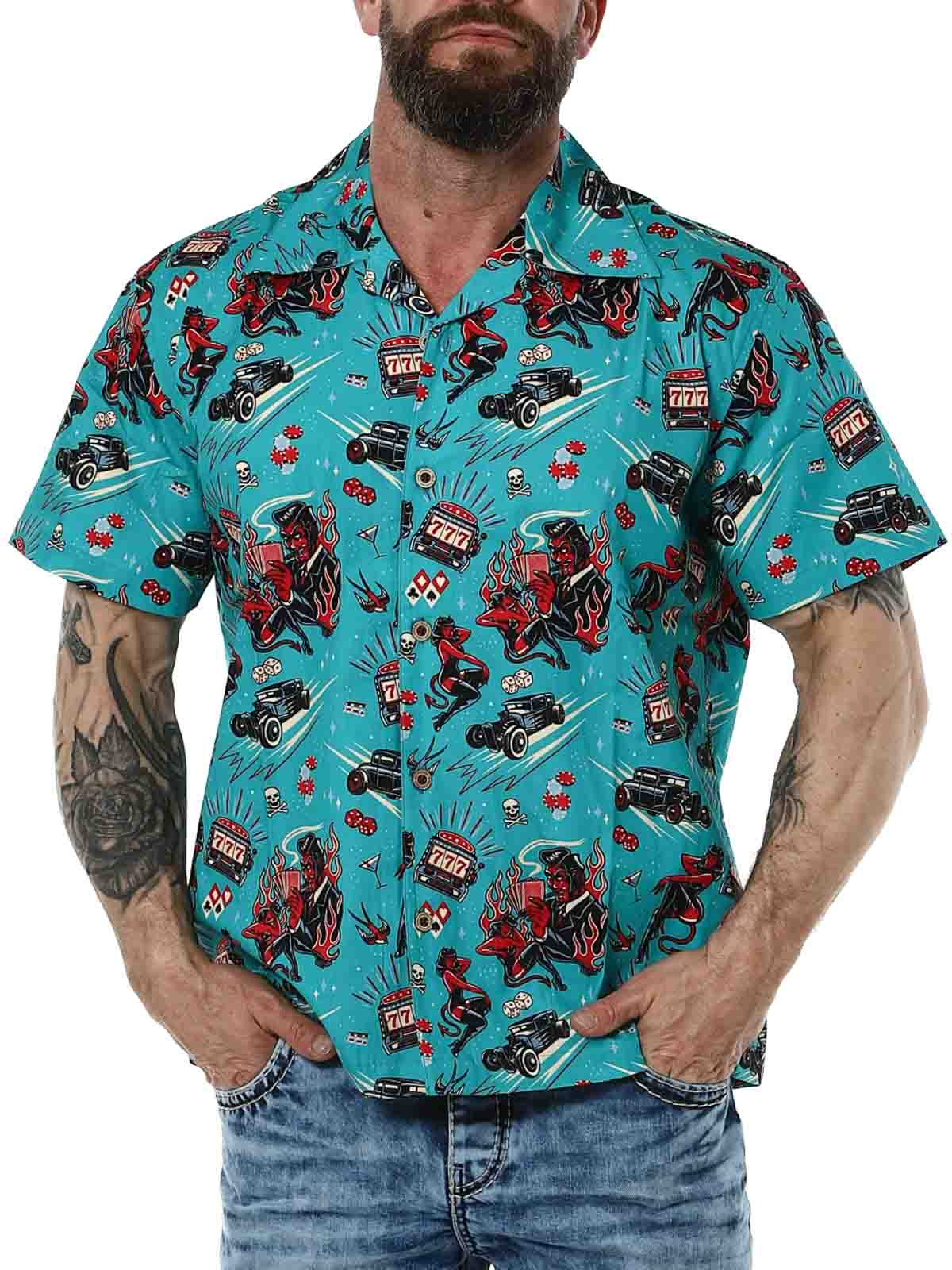 King Kerosin Blue short sleeve shirt_1.jpg
