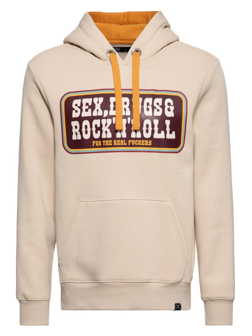 King Kerosin Rock N Roll Hoodie Beige 1.jpg