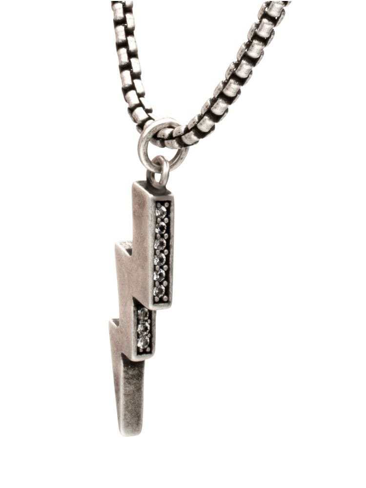 Lightning Bolt Pendant Inox Halsband - Silver 1.jpg