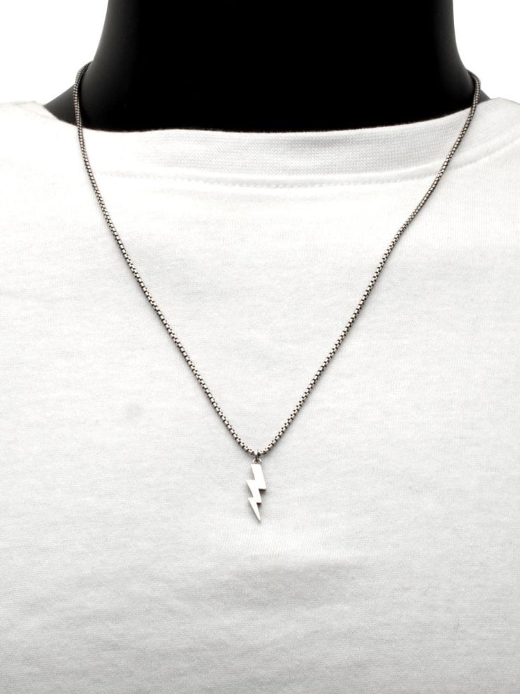 Lightning Bolt Pendant Inox Halsband - Silver 5.jpg