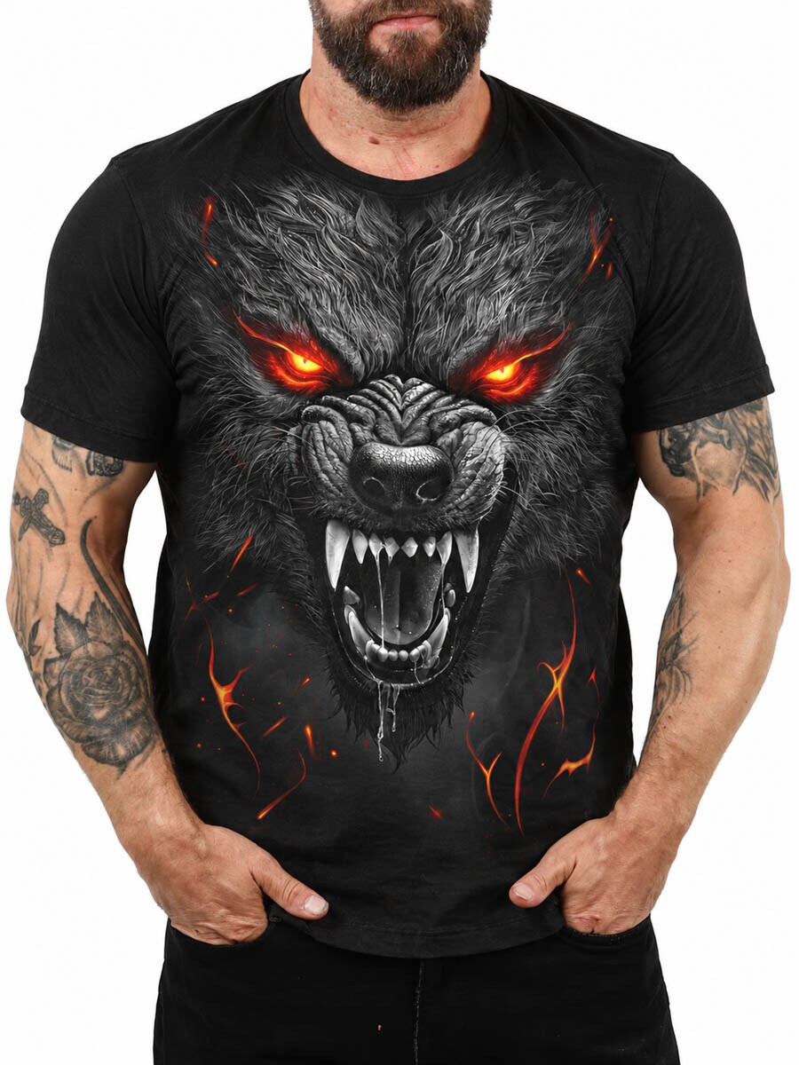 Model in black wolf graphic T-shirt-1.jpg