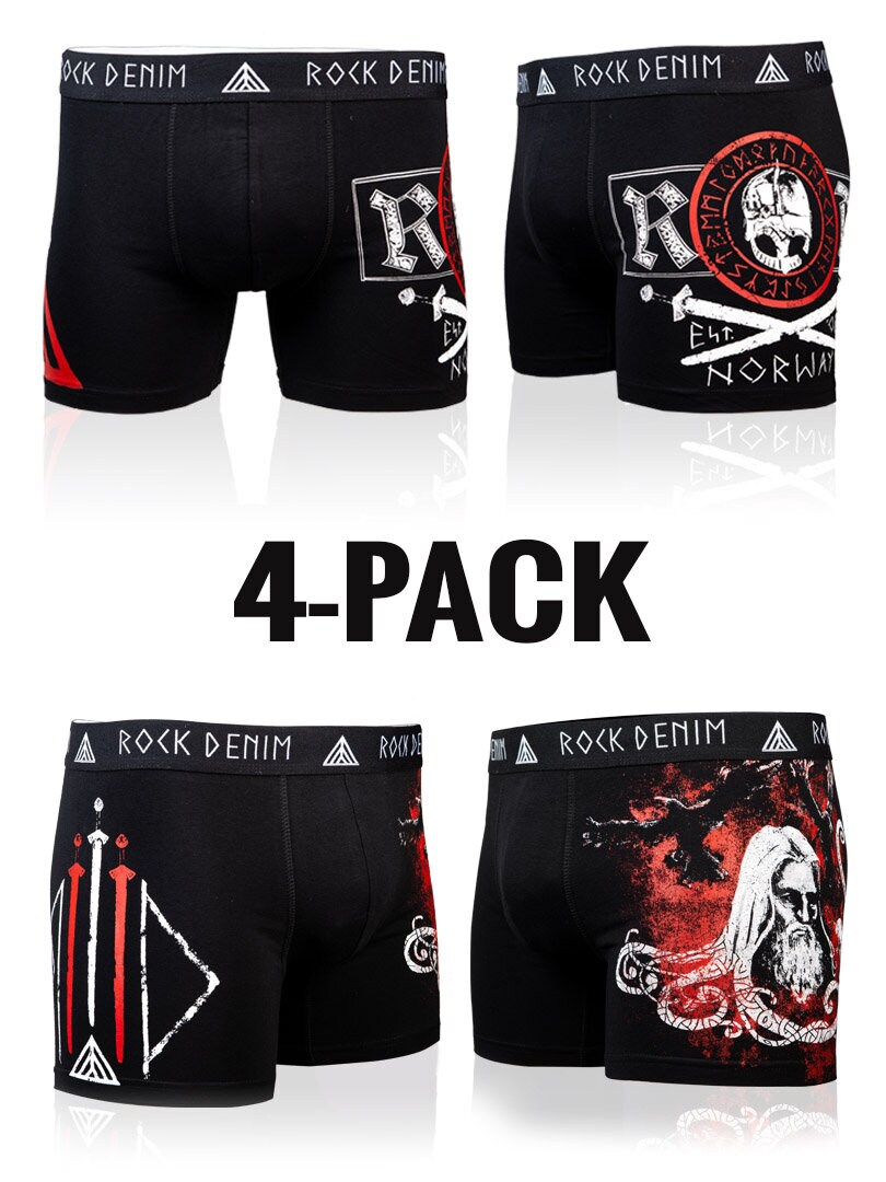 Bokserki Viking Warrior 4-pack - Czarne