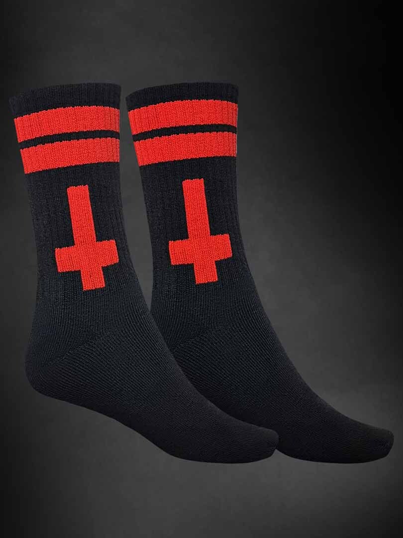 Skarpetki Hyraw Cross - Czarne/Czerwone