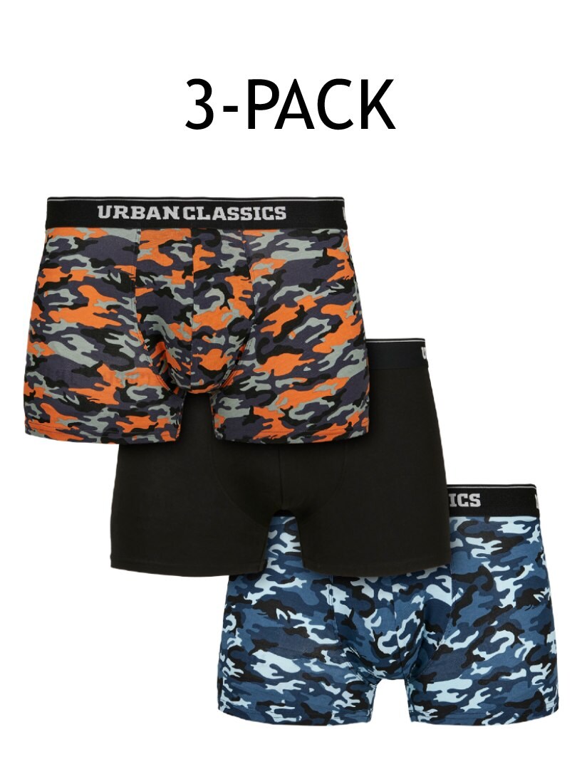 Bokserki Urban Classics 3 pack - Pomarańczowe/Niebieskie/Czarne