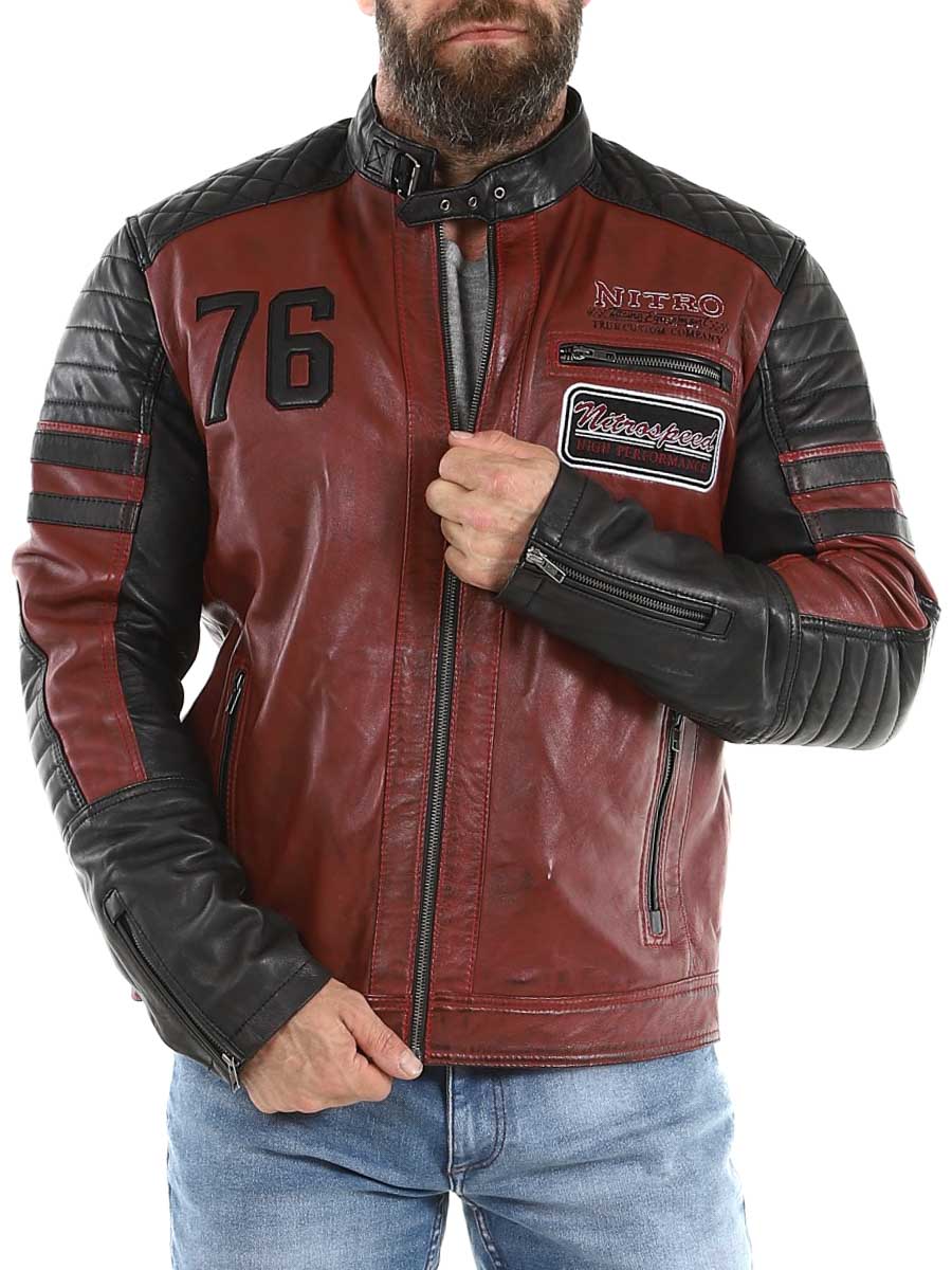 RD Iron Mile Skinnjacka black red_5.jpg