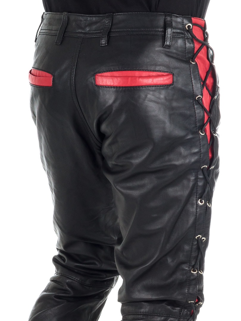 Rock Denim Premium Nitro Leather Pants Black Red_8.jpg
