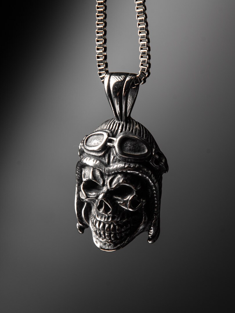Naszyjnik Skull Rider - Srebrny