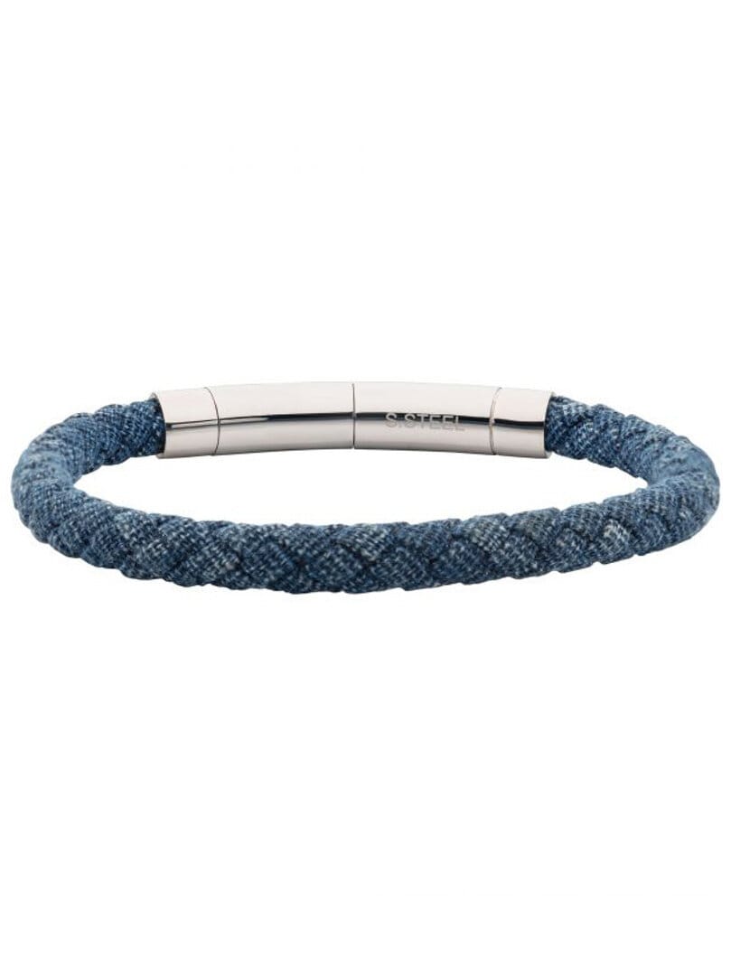 Bransoleta Franco Denim Inox - Niebieska