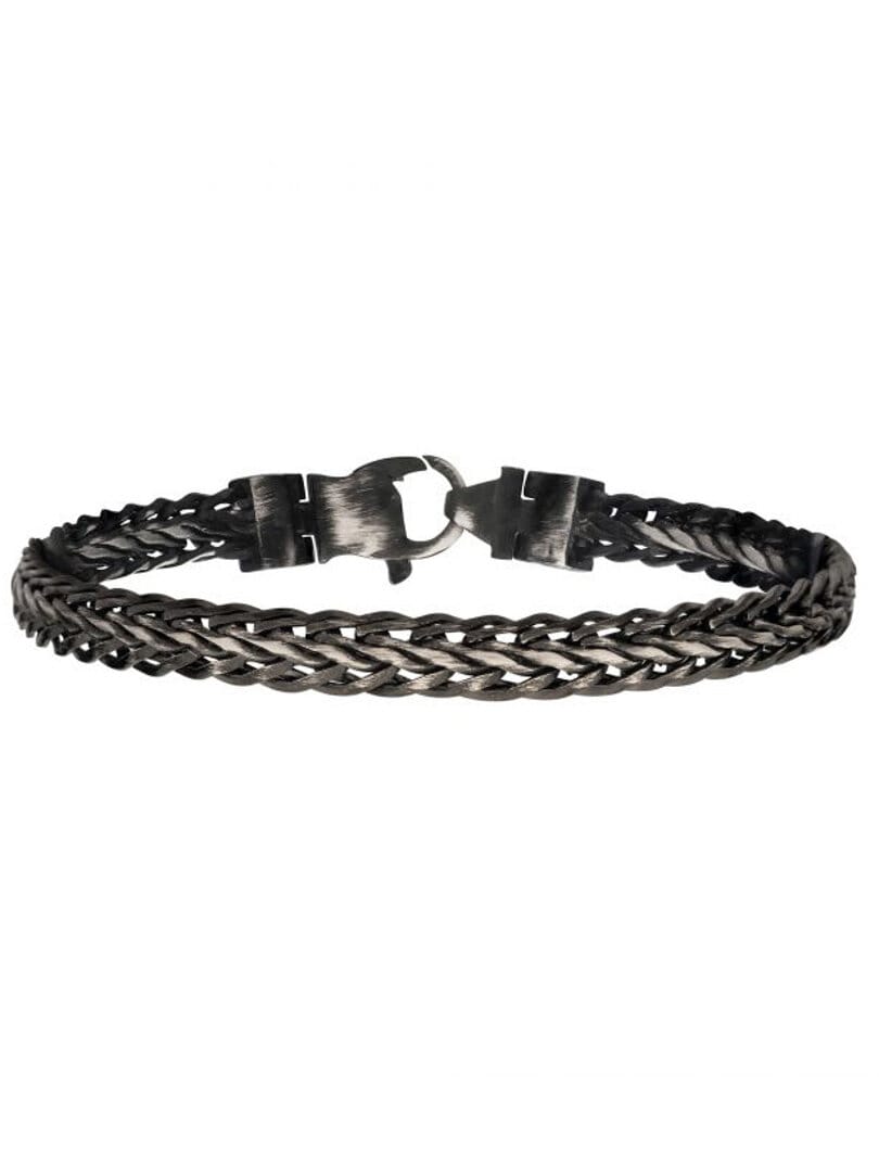 Bransoleta Spiga Chain Inox - Czarna/Srebrna