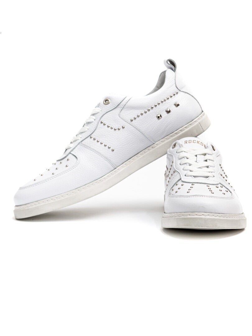 Skórzane Sneakersy RD Rivet - Białe