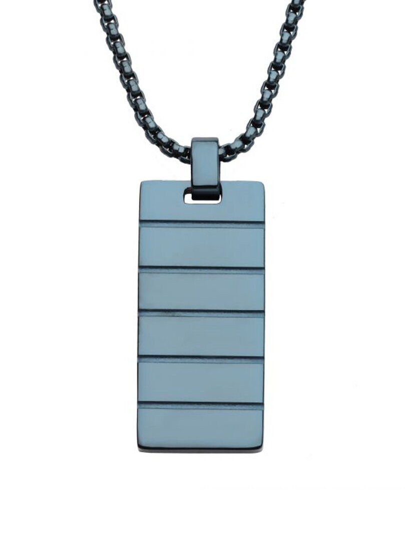 Naszyjnik Dog Tag Inox - Niebieski