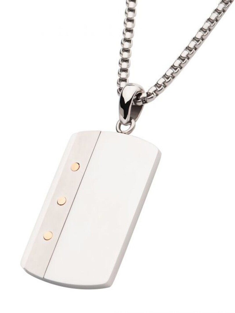 Naszyjnik Riveted Dog Tag Inox - Srebrny